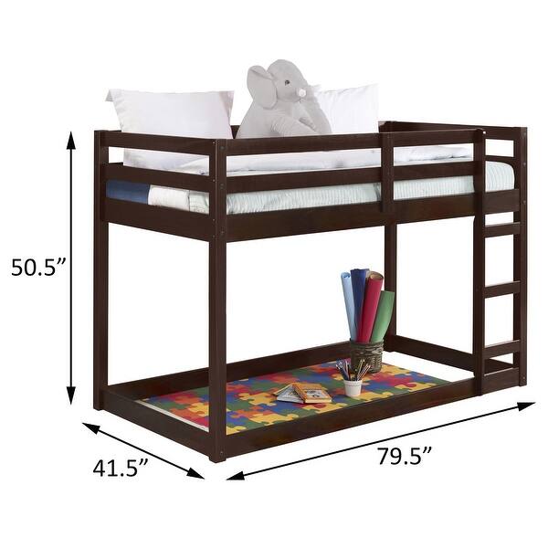 dimension image slide 0 of 2, Twin Loft Bed with Ladder & Safety Guaranteed, Pink