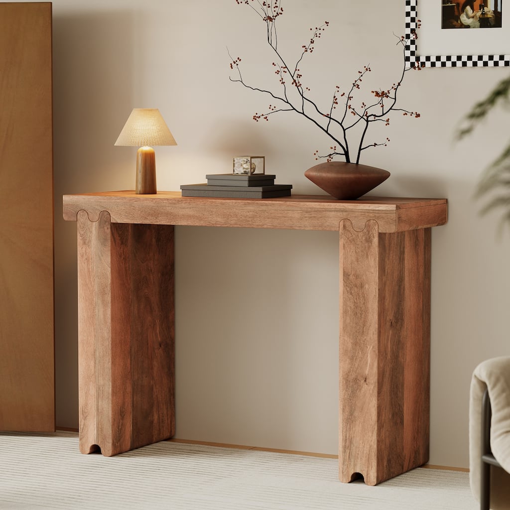 45" Thickened Farmhouse Mango Wood Console Table