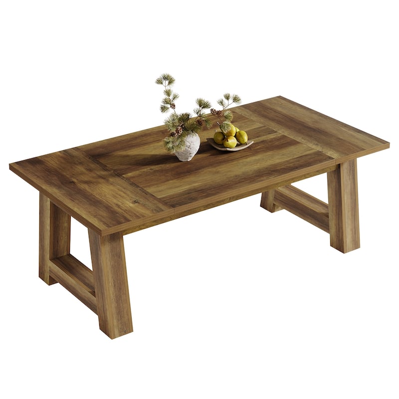 70.5'' Long Dining Table for 6-8, Farmhouse Wooden Kitchen Table