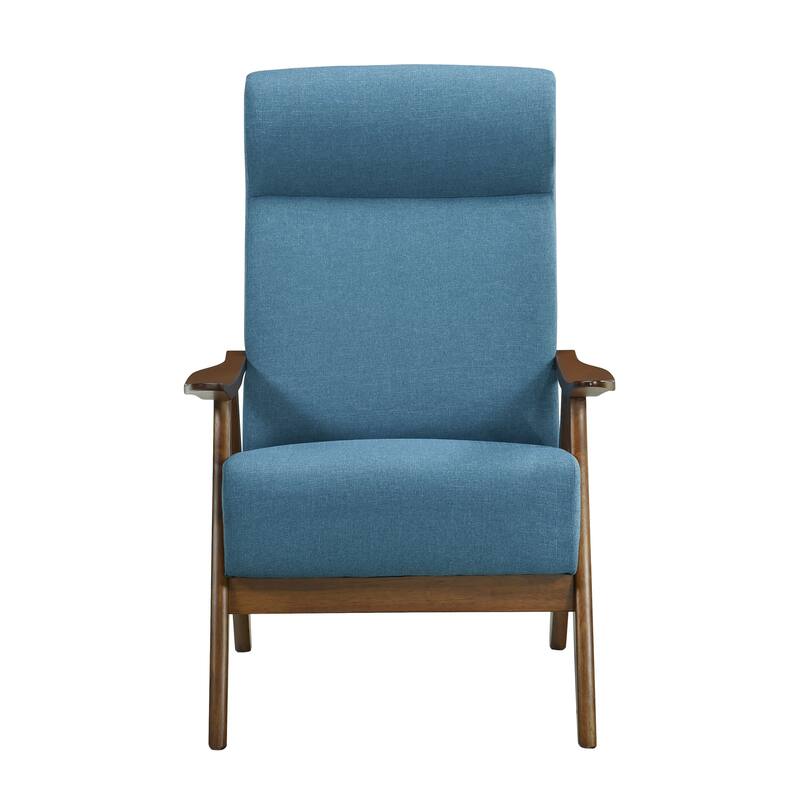 Walnut Finish Solid Wood High-Back Accent Chair