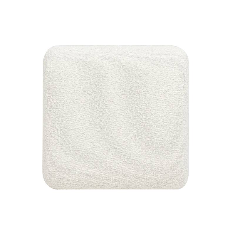 Backless Upholstered Counter Stool with Resin Rattan Frame