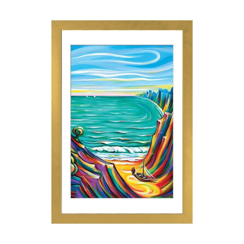iCanvas "Man Among Giants" by Novik - Gold - 24x16x1