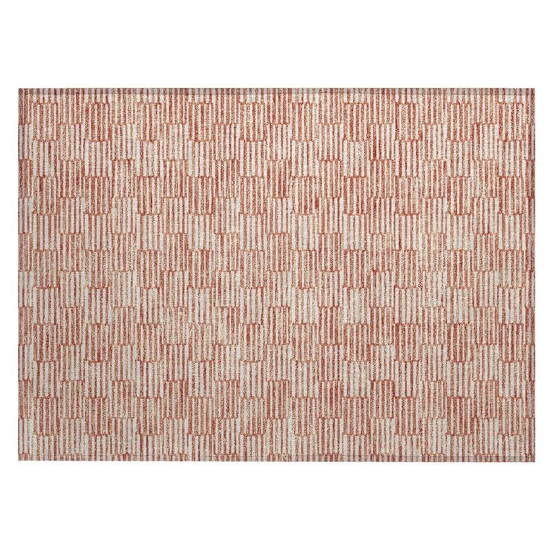 Machine Washable Indoor/ Outdoor Chantille Stripe Blocks Rug