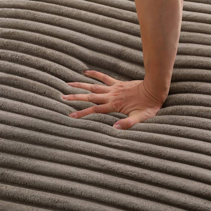 Modern Cotton Flannel Upholstery Oversized Ottoman