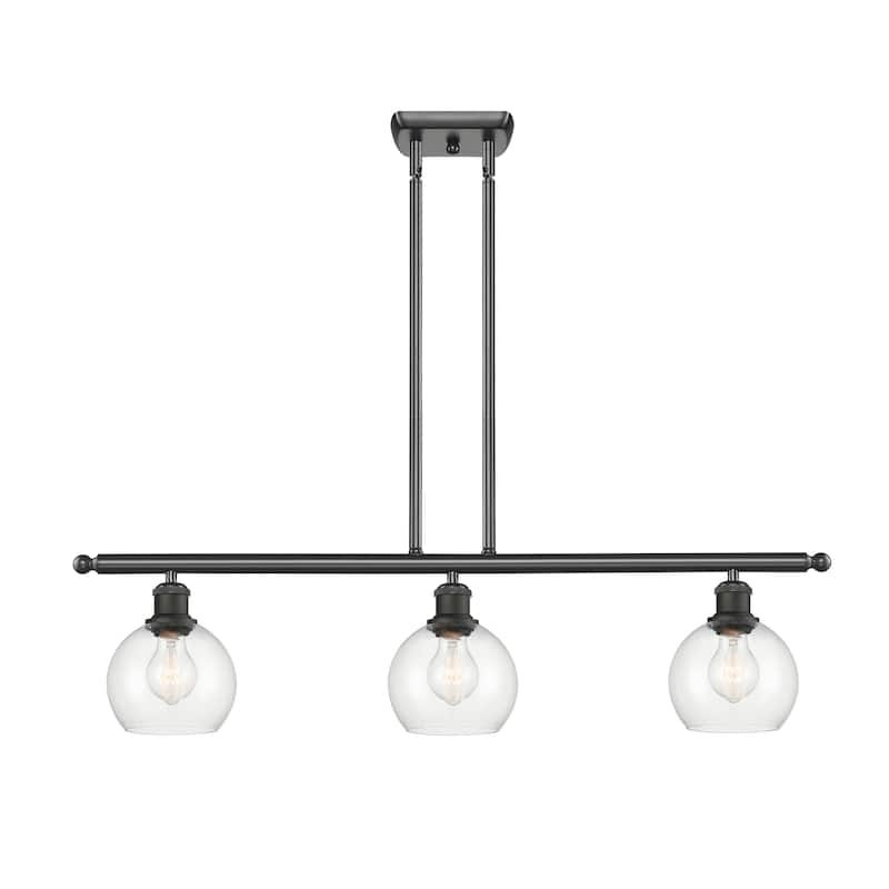 Innovations Lighting Athens 3 Light 36" Island Light - 6" Shade - Clear/Oil Rubbed Bronze