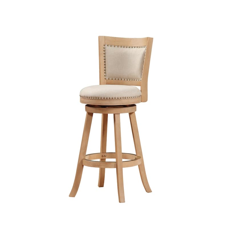 Melrose Wood Upholstered Swivel Counter Barstool