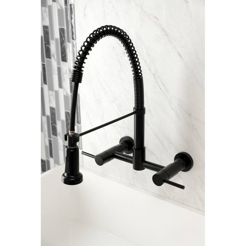 Concord Two-Handle Wall Mount Pull-Down Kitchen Faucet