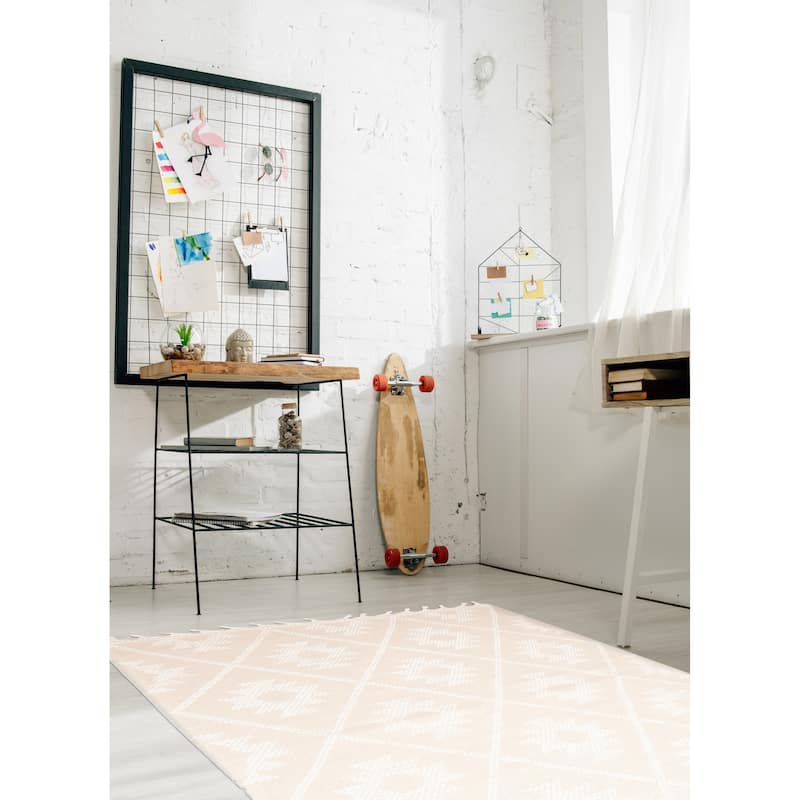 ECARPETGALLERY Braid weave Sienna Beige Wool Rug - 5'1 x 7'4