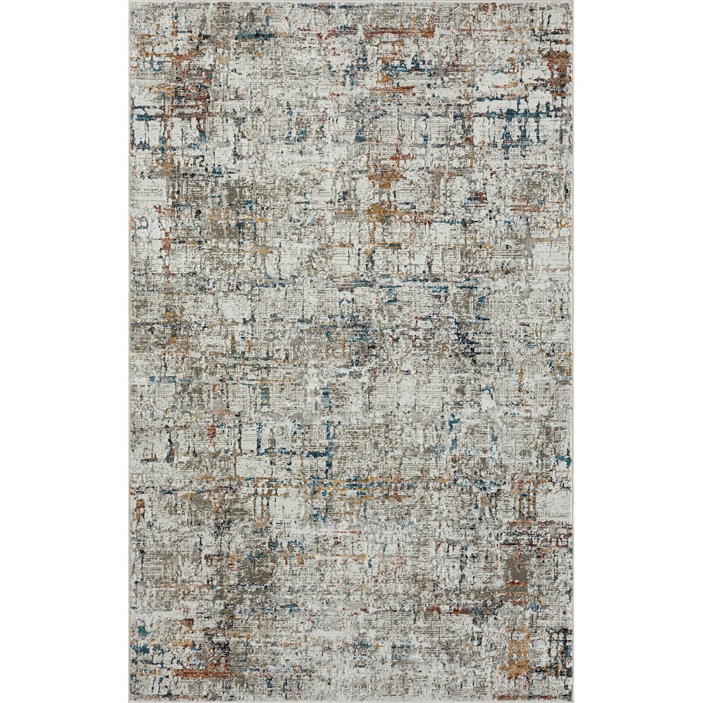 Distressed Abstract Area Rug - 8' x 10'