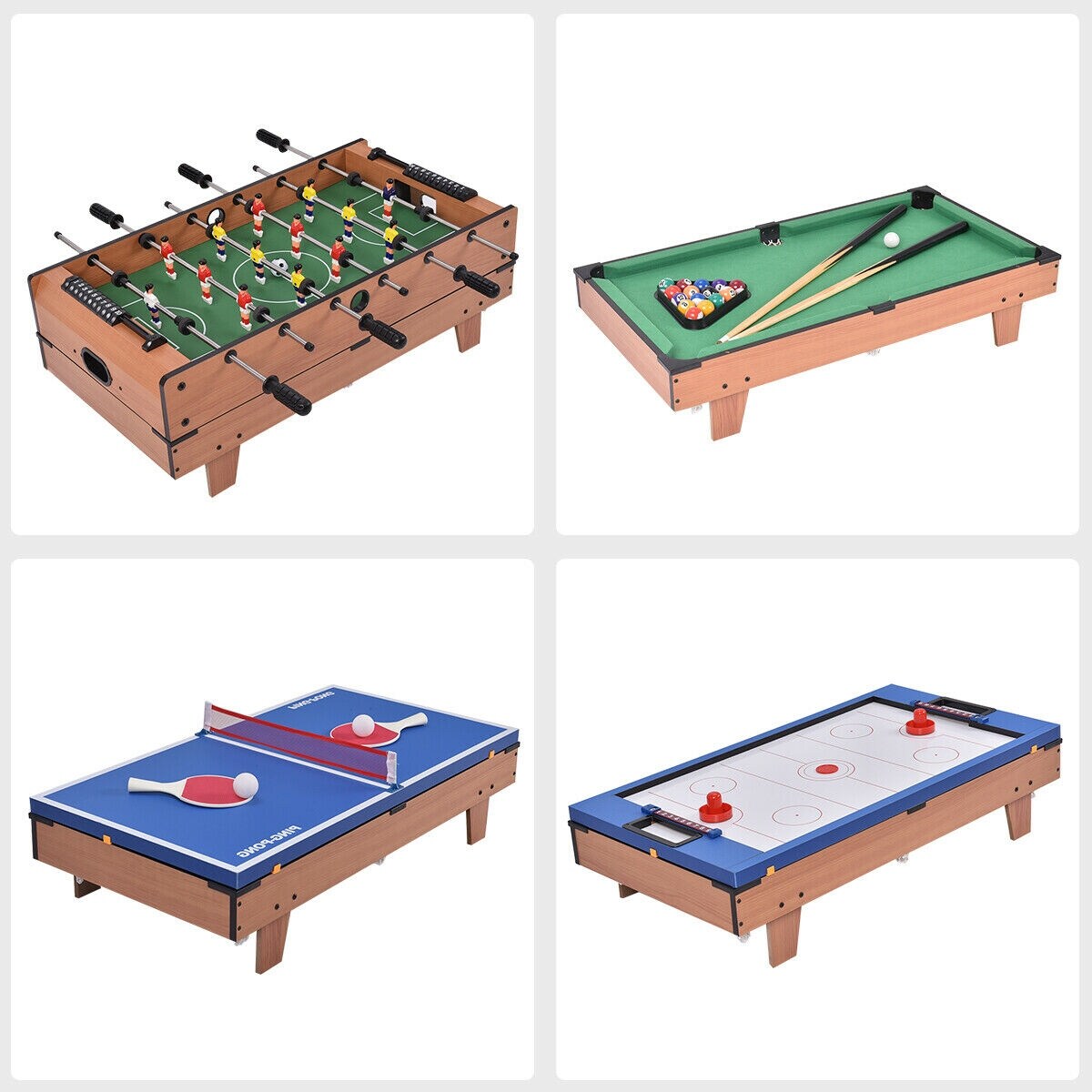Shop Costway 4 In 1 Multi Game Air Hockey Tennis Football Pool