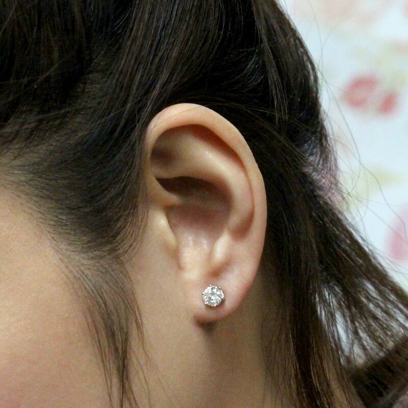 Auriya 1 1/2ctw Round Moissanite Stud Earrings 14k Gold - 5.9 mm