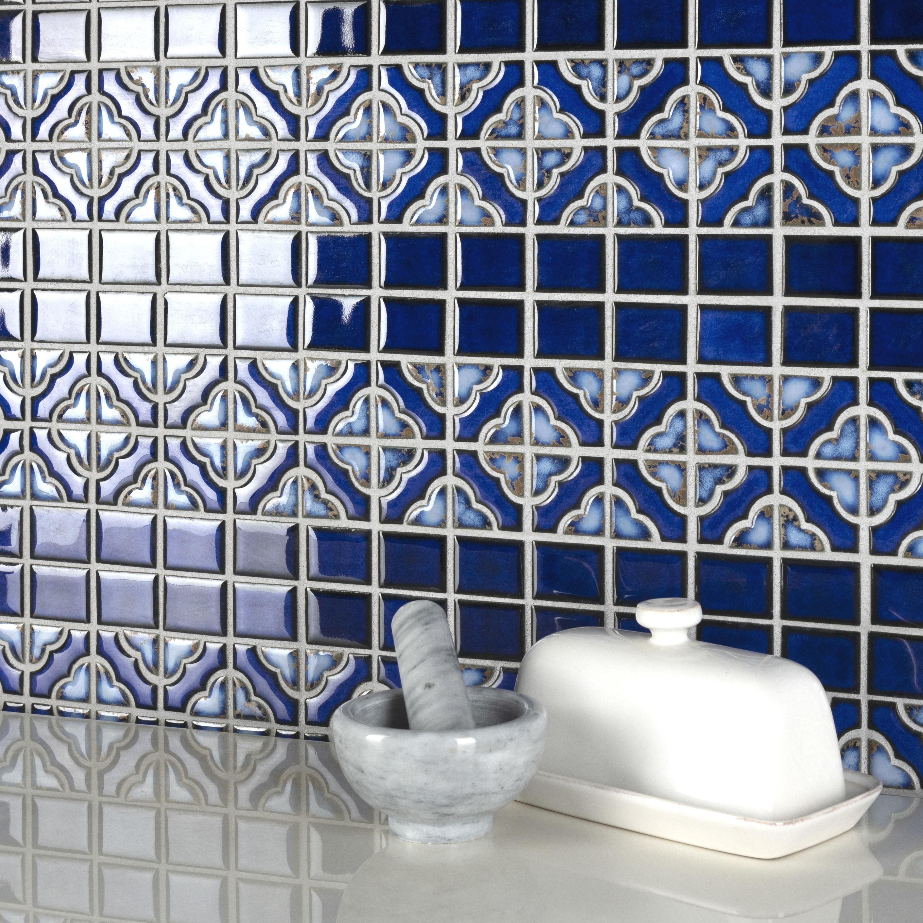 Merola Tile Tower Cobalt Delta 12" x 12-1/8" Porcelain Floor and Wall Tile