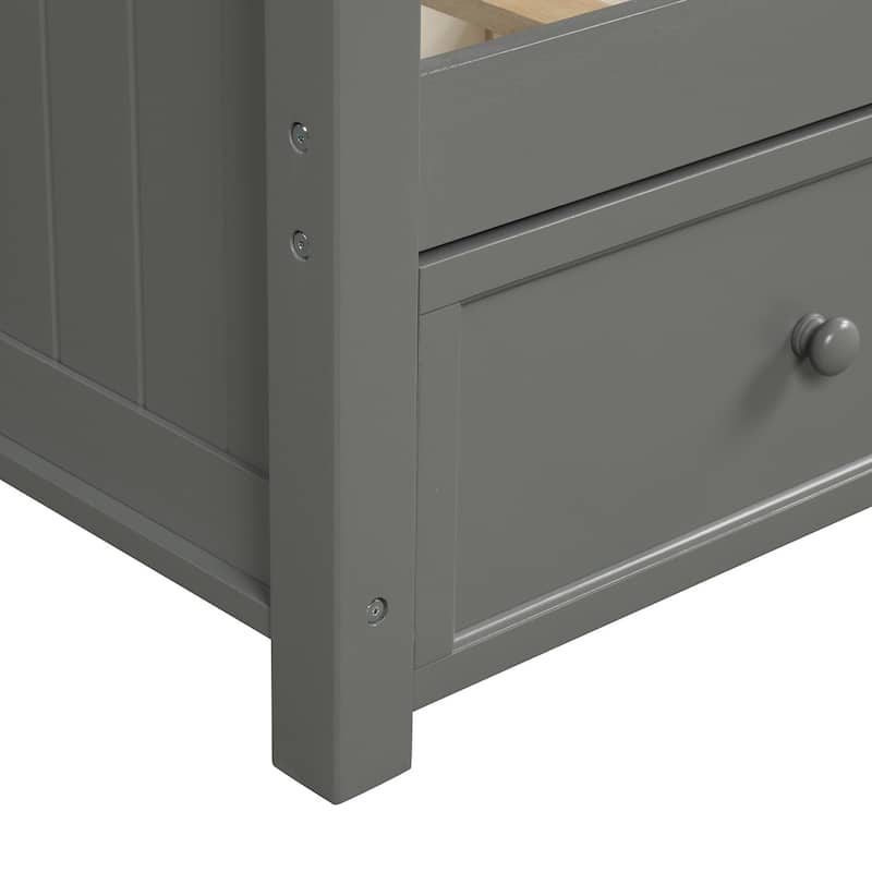 Wood Daybed with Three Drawers