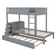 preview thumbnail 16 of 16, Twin Over Twin Bunk Bed with Trundle, USB Ports, Storage, and Desk