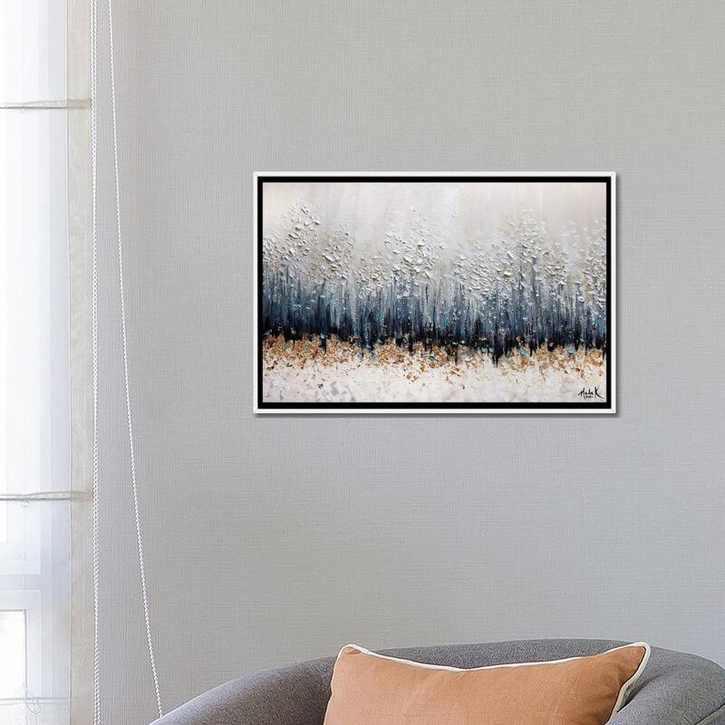 iCanvas "Simple Sophistication - Blue White Neutral" by Nada Khatib Framed Canvas Print