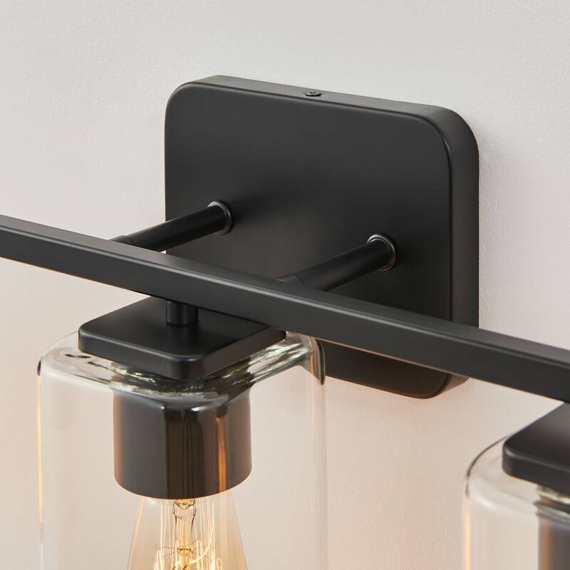 KAWOTI 35.5" 5-Light Clemmon Vanity Light with Square Glass Shade