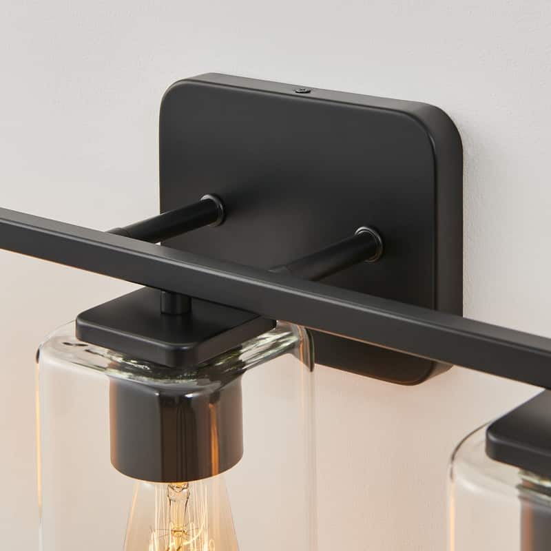 KAWOTI 6-Light Square Clear Glass Shade Vanity Light