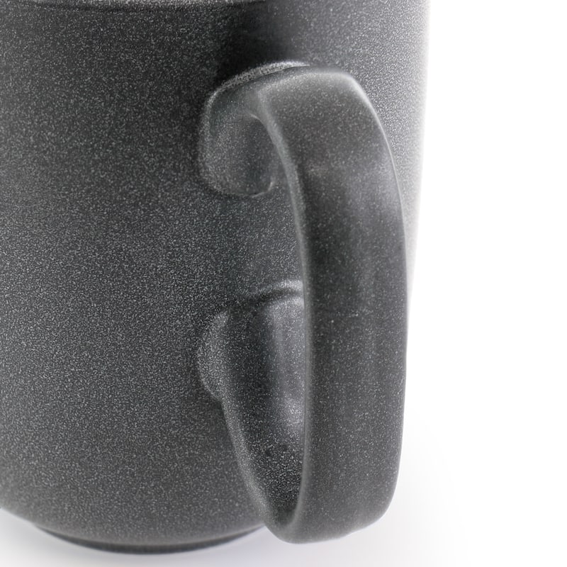 4 Piece 15 Ounce Round Stoneware Mug Set in Truffle