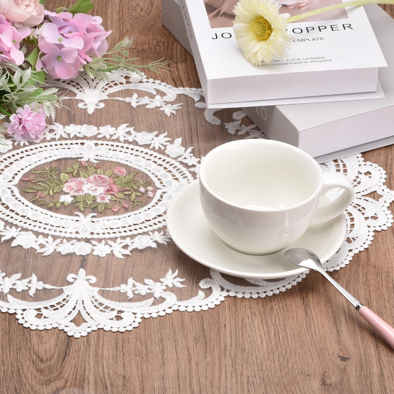 12x16in Retro Lace Placemat Oval French Crochet Doilies