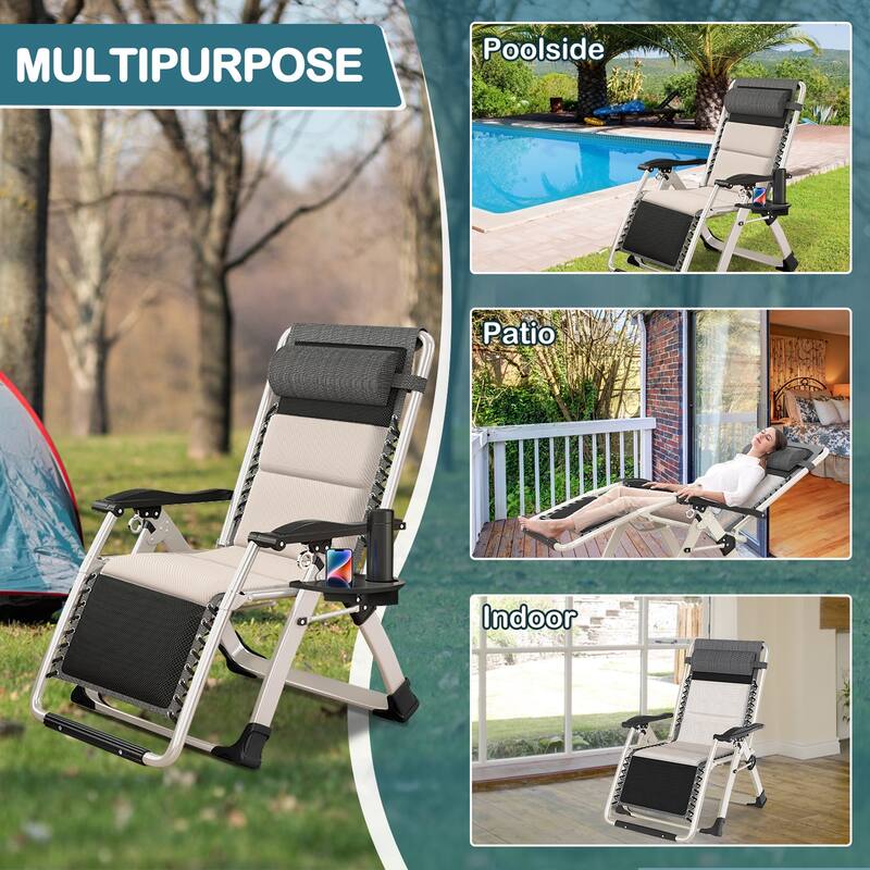 DoCred Zero Gravity Chair, Folding Adjustable Patio Lounge Chair
