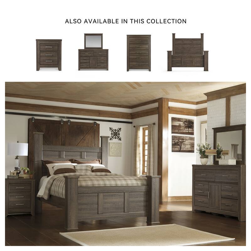 Juararo Dark Brown Poster Bed