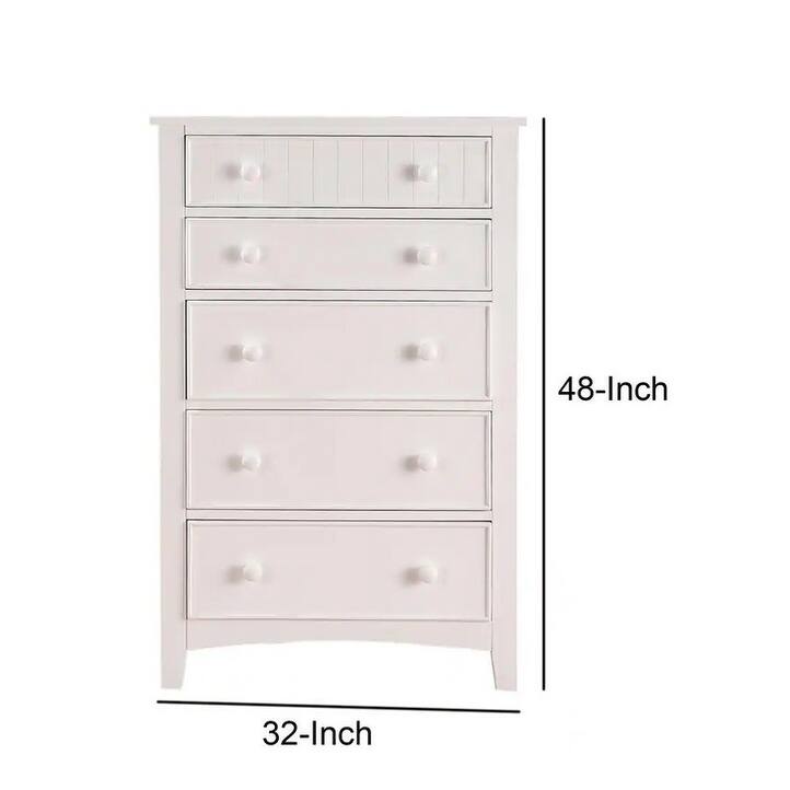Twin Size Plywood Platform Bed Set with Vertical Line Headboard, Nightstand and 5-Drawer Chest