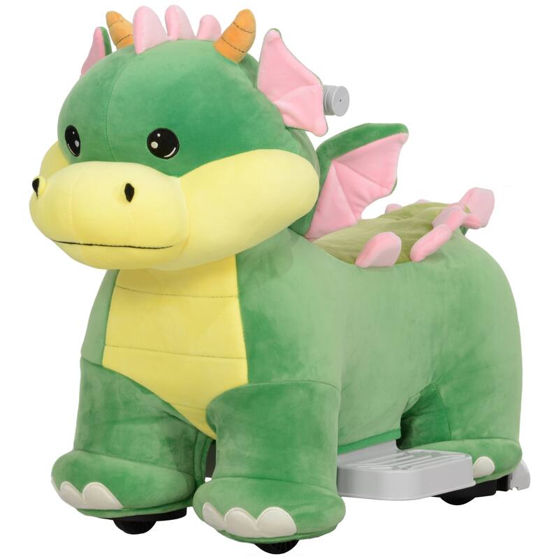 6V Triceratops Shaped Ride-On Toy for Toddlers, Battery-Powered Electric Animal Car with Music, PU Wheels, for Boys & Girls