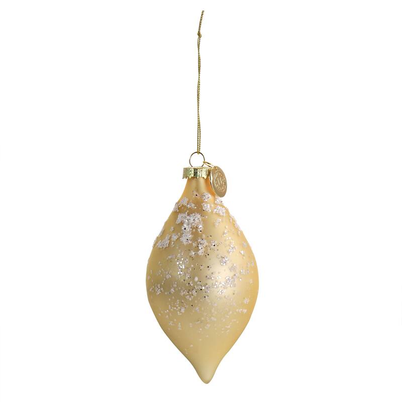 Christmas Cheer Pointed Ball and Pinecone 4 Piece Tree Ornament Set in Gold