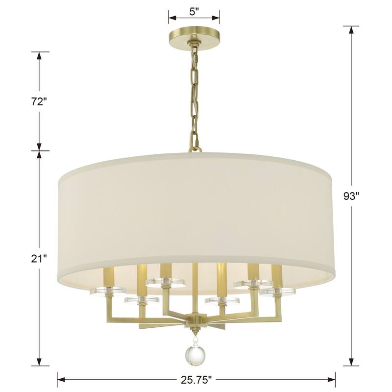 Crystorama Lighting Group Paxton 6 Light 26" Wide Drum Chandelier
