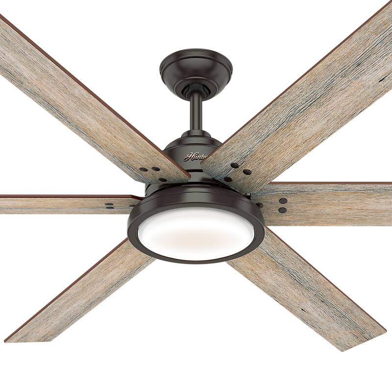 Hunter 70" Warrant Windmill Ceiling Fan with LED Light Kit and Wall Control - Farmhouse, Industrial, Contemporary