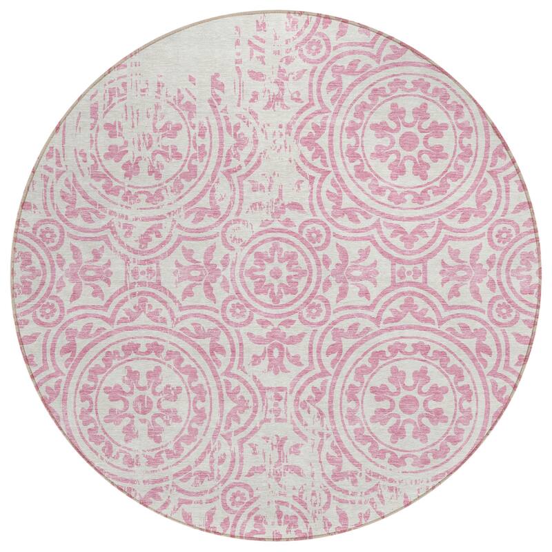 HomeRoots Medallion Transitional Rectangle Outdoor Rug