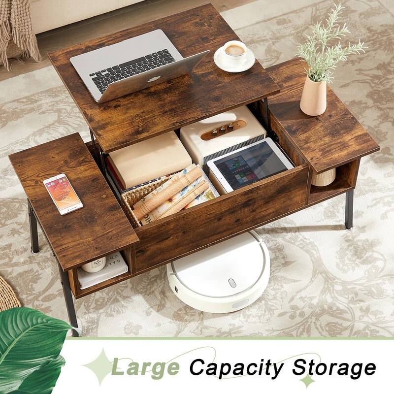 Wood Lift Top Coffee Table - 18.9"D x 40.9"W x 27.6"H