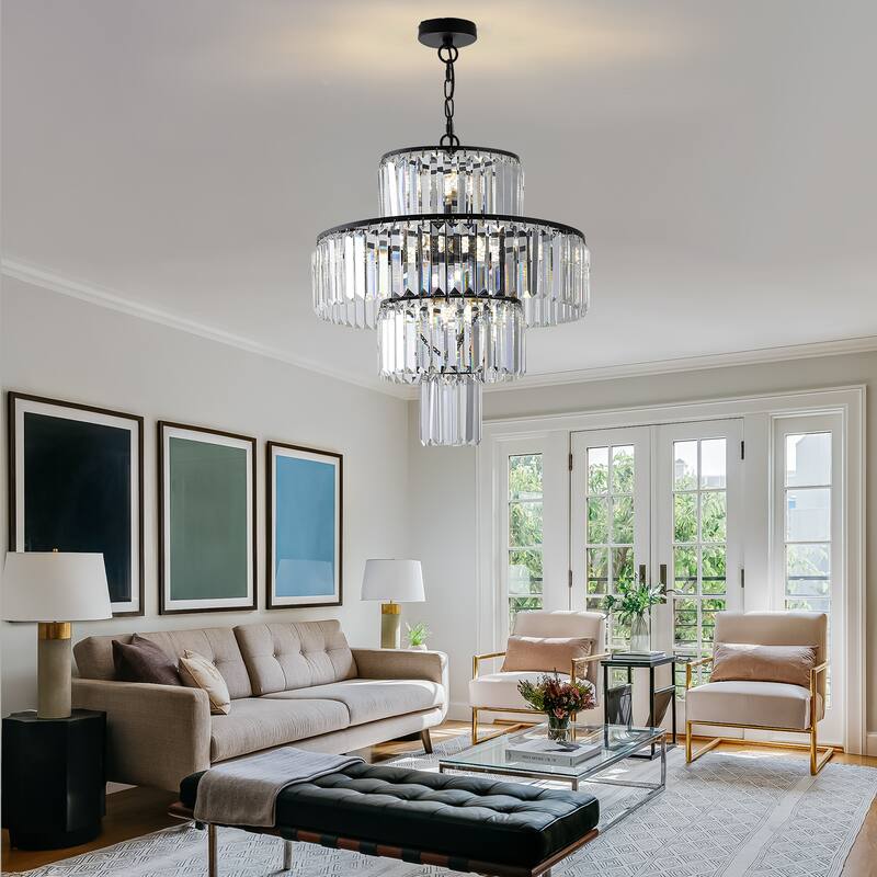 Luxury Crystal Chandelier Modern Chandeliers Lights Fixture Hanging Pendant Light Fixture for Dining Room Bedroom Living Room