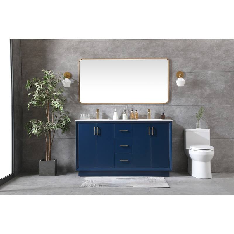 Elegant Lighting VF19660D Hayes 60" Free Standing Double Basin Vanity