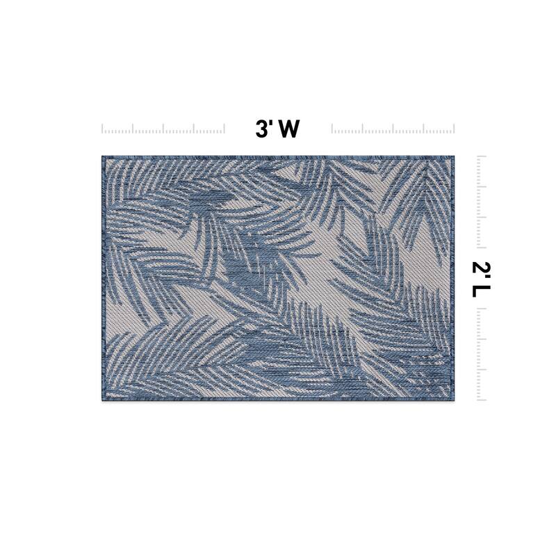 World Rug Gallery Contemporary Distressed Leaves Textured Flat Weave Indoor/Outdoor Area Rug