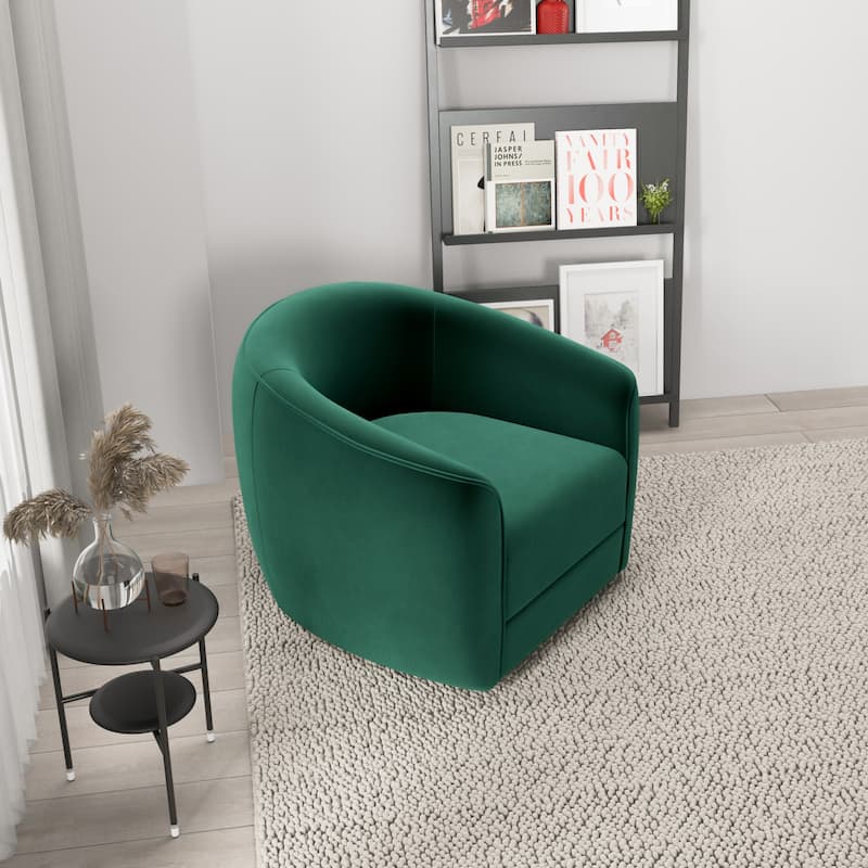 Lantern Mid-Century Modern Round Back Swivel Chair
