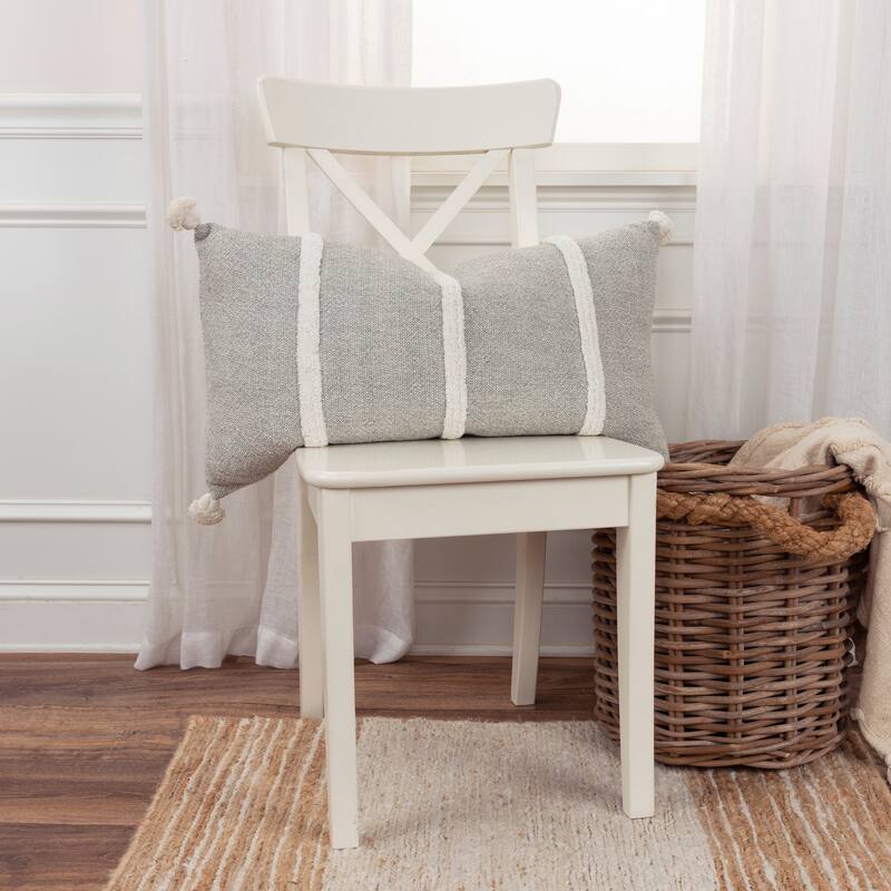Rizzy Home Striped Throw Pillow with Tassels
