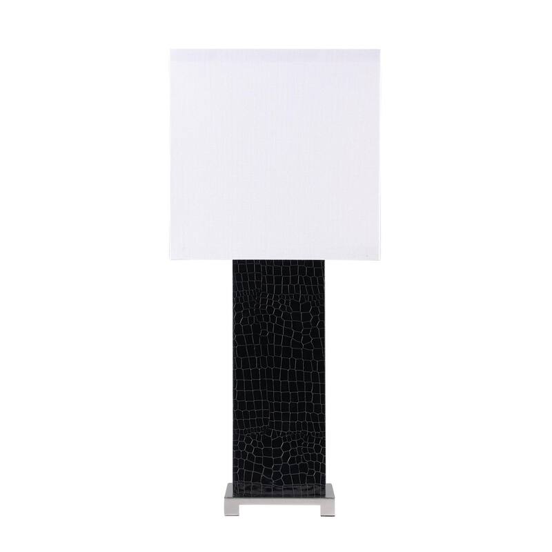 Ritzo Black and White Square Shade Bedside Table Lamp
