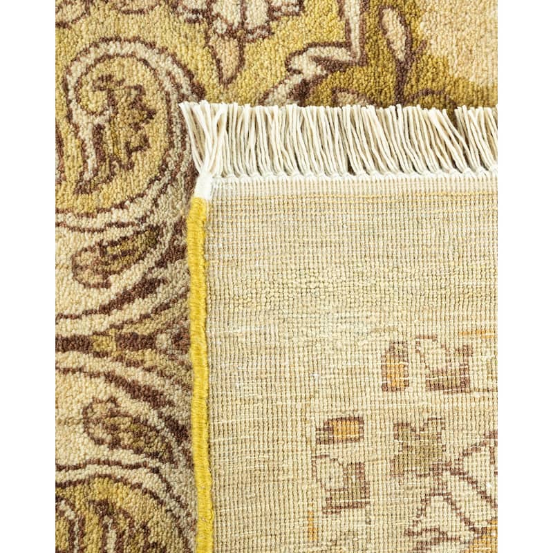 Overton Hand Knotted Wool Traditional Oriental Green Area Rug - 9' x 12'