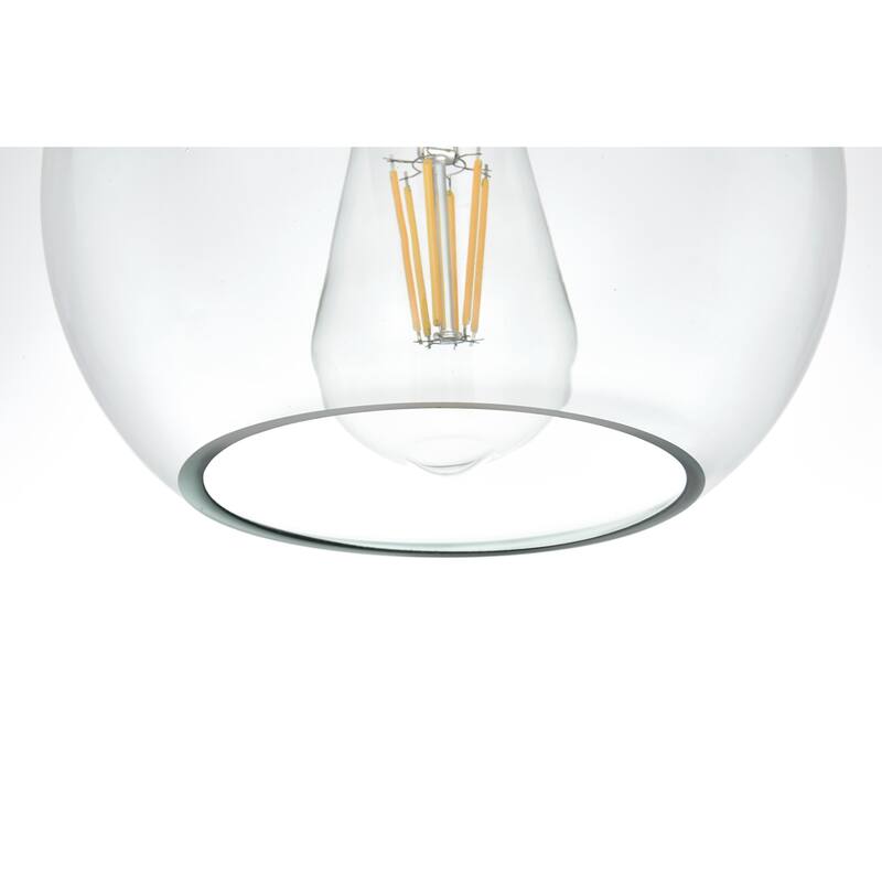 Elegant Lighting Baxter Single Light 8" Wide Semi-Flush Globe Ceiling