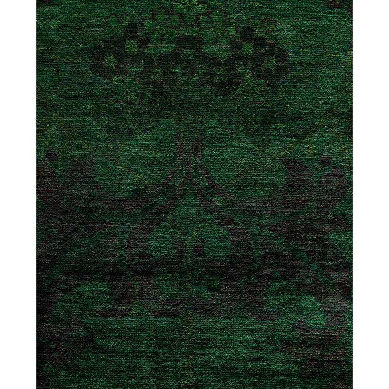 Overdyed One-of-a-Kind Hand-Knotted Runner Rug - Green - 2' 8" x 9' 10"