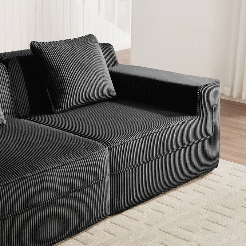 Modular 2 Seat Loveseat Boneless Sofa, Cloud Sectional Couch with Deep Seat