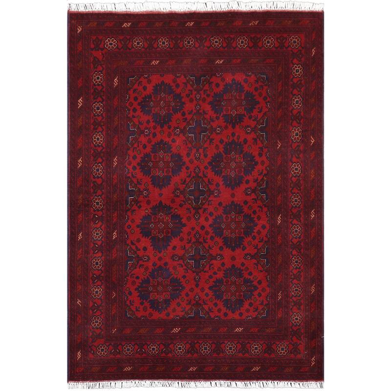 Tribal Biljik Khal Mohammadi Rylan Red/Blue Rug - 4'2'' x 6'4''