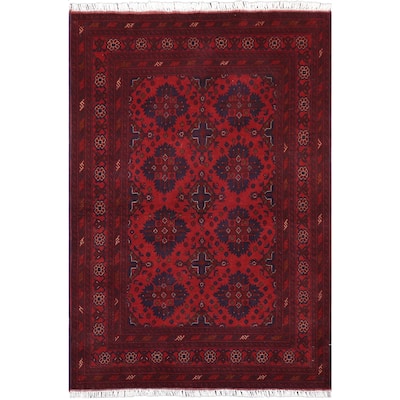 Tribal Biljik Khal Mohammadi Rylan Red/Blue Rug - 4'2'' x 6'4''