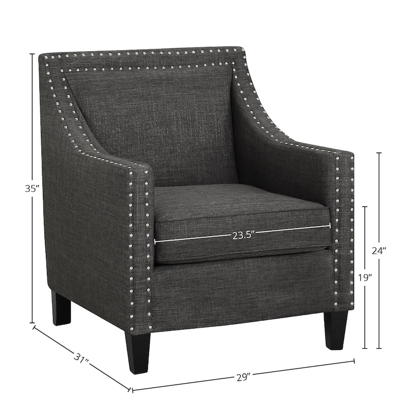 Erica Accent Armchair with Chrome Nailhead Trim