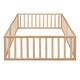 preview thumbnail 39 of 38, Full Size Wooden Floor Bed Frame with Safety Fence and Privacy Door - Stylish & Minimal Daybed
