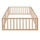 preview thumbnail 27 of 38, Safe Play Area, Full Size Wooden Floor Bed Frame with Fence and Door, Open Design Low Bed for Kids, Without Slats