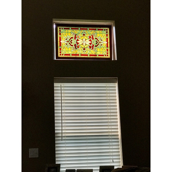 Tiffany Style Wood Frame Stained Gl Window Panel On Tiffany Style Wood Frame Stained Gl Window Panel On Free Shipping Today 1177187