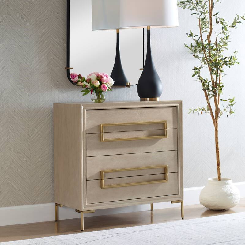 Uttermost Alessia Light Oak Accent Chest - 35"H x 34"W x 18"D