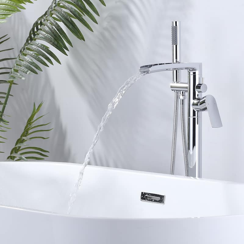 WOWOW Single Handle Freestanding Tub Faucet with Hand Shower